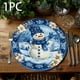 thumbnail image 1 of Manteles individuales de poliéster, decoraciones navideñas, manteles individuales de muñeco de nieve navideños, manteles individuales redondos, manteles individuales, decoración de mesa, decoraciones, 1 of 6