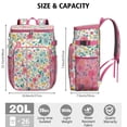 thumbnail image 3 of Travel Cooler Bag - Pioneer Flower Floral Print Pattern Camping Beer Cooler Backpack with Bottle Opener- Waterproof Insulated Picnic Backpacks - Cooler Bag for Beach, 3 of 6