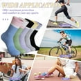thumbnail image 6 of Womens Crew Socks Athletic Casual Cotton Long Socks Stripe Sport High Socks 5 Pairs, 6 of 6