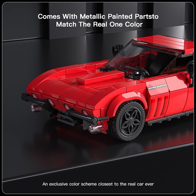 SNOWEAGLE Speed Champion Super Car Building Toys with Acrylic Display Case, 27034 Model Car Kits Building Blocks, Classic Chevy Car Building Sets Race Car Kits for Adults Kids 8+(332PCS)