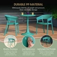 thumbnail image 3 of WestinTrends Playa Outdoor Modern Stackable Plastic Resin Patio Dining Armchair (Set of 2), Turquoise, 3 of 13