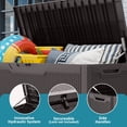 thumbnail image 4 of Uforic 100 Gallon Lockable Resin Outdoor Storage Deck Box, Uforic Multipurpose Storage Chest for Patio Accessories Garden Tools Daily Essentials, Weather Resistant, Dark Brown, 4 of 8