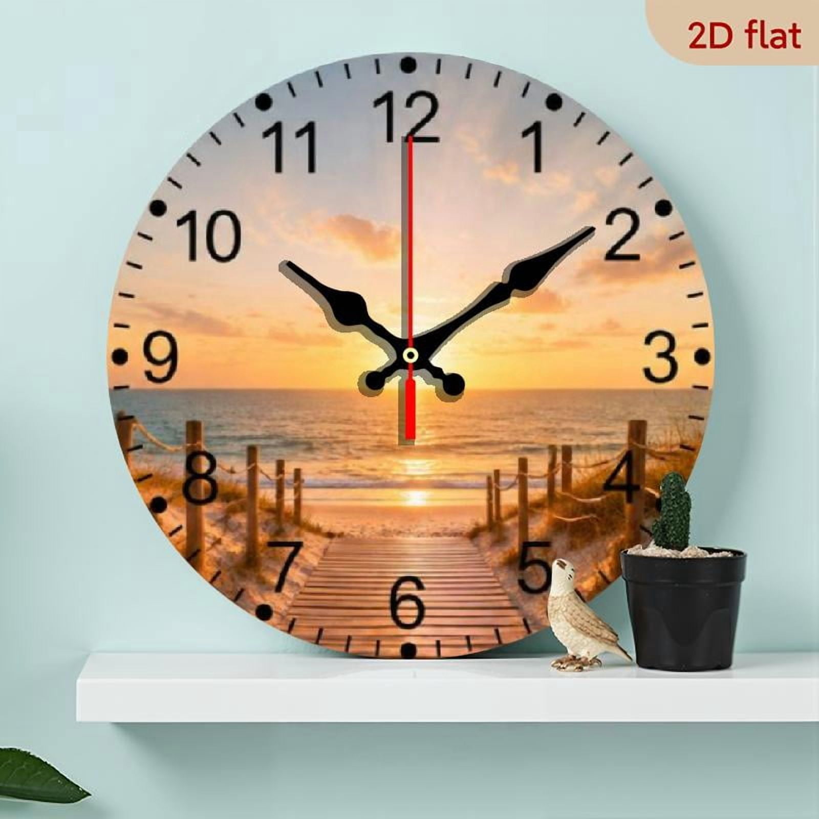 10 Inch Minimalist Wooden Wall Clock Silent Non-Ticking Decor for Living Room Kitchen Ideal Birthday Gift (Battery Not Included)