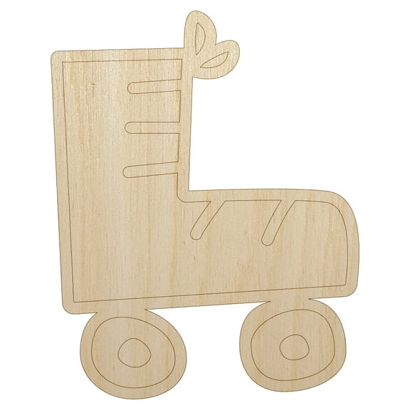 Roller Skate Wood Shape Unfinished Piece Cutout Craft DIY Projects - 4.70 Inch Size - 1/8 Inch Thick