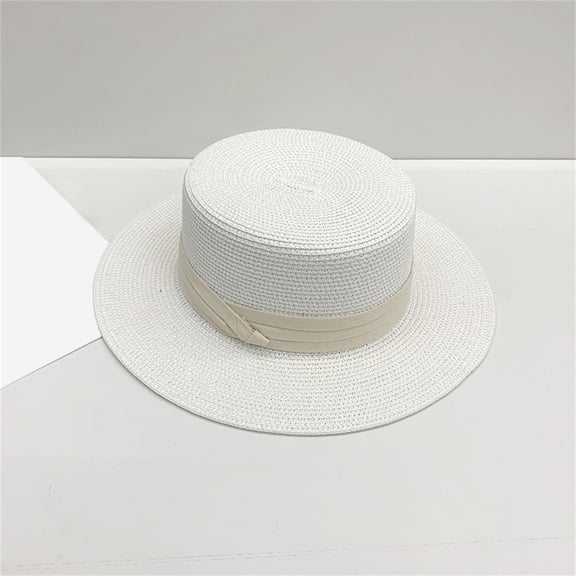 GZWYHT Womens Straw Hat,Wide Brim Sun Hat Summer Hats For Women Beach Hats For Women Bucket Hat Beach Hat Sun Hats For Women Uv Protection Straw Beach Hat White