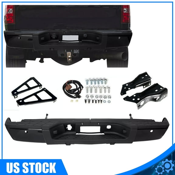 Steel Rear Bumper For Chevy Silverado 1500/GMC Sierra 1500 w/Sensor Holes 07-13