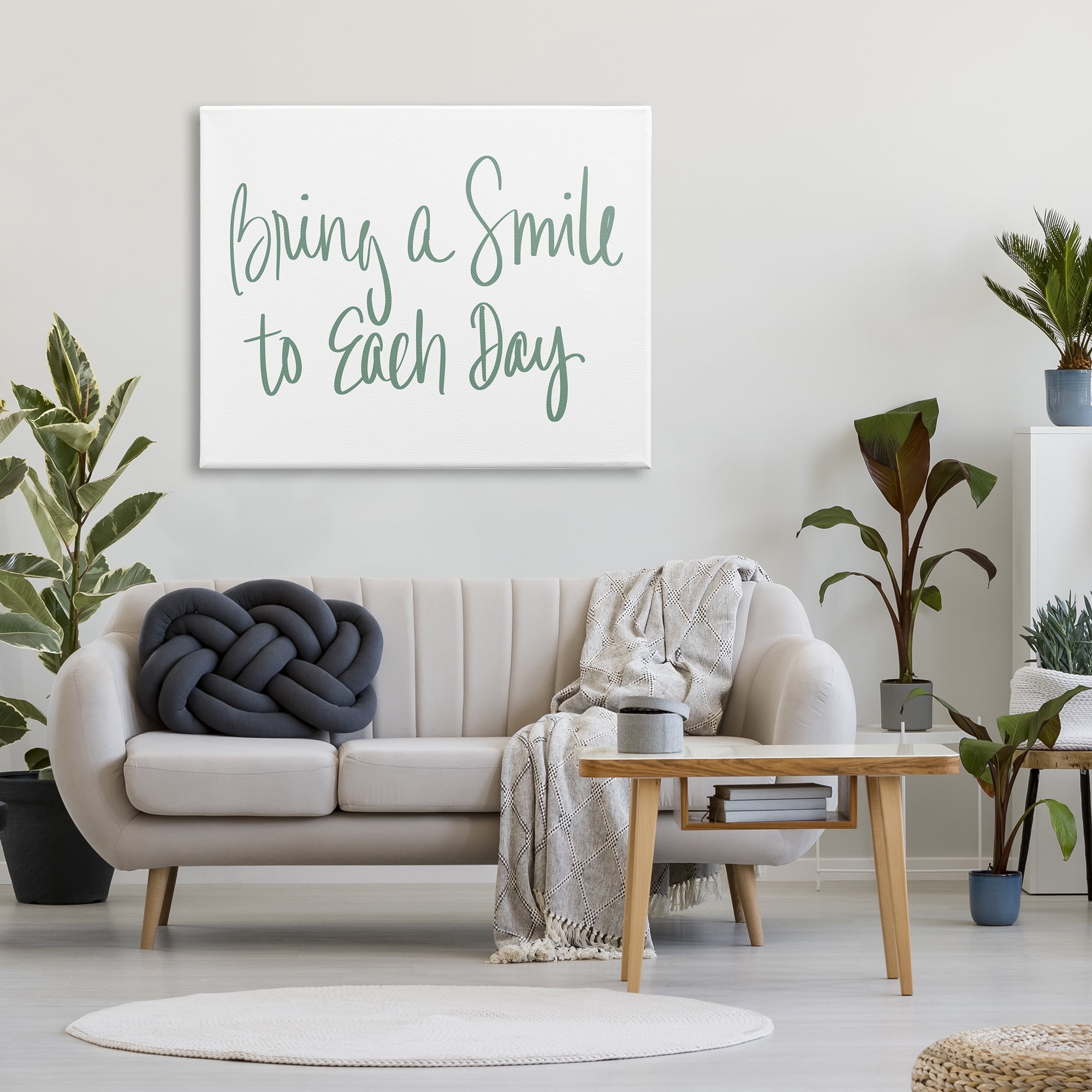 Stupell Industries Bring A Smile Each Day Phrase Green Cursive, 36 x 48, Designed by Sd Graphics Studio