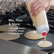Batter Mixer Bottle, Egg Mixer Bottle with BlenderBall, Pancake & Cupcake Batter Dispenser Hand Shake Batter for Waffles Cake Baking Cookie (White) 