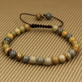 thumbnail image 2 of Bracelet Réglable en Perles Rondes de Pierre Précieuse Jasper 6mm 7 Pouces Unisexe, 2 of 3