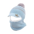 thumbnail image 1 of Conjunto de gorro y bufanda de invierno para niños y niñas, gorro de punto cálido, bufanda y gorro, 1 of 3