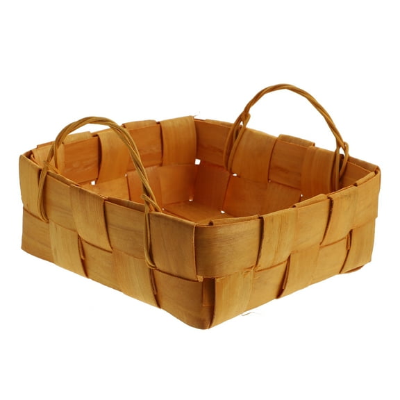 unbranded Wicker Basket with Handle Storage Basket Practical Basket 17x17x7cm Khaki