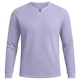 thumbnail image 5 of ZCFZJW Men’s Waffle Shirts Lightweight Casual V Neck Long Sleeve Tops Casual Basic Solid Color Athletic T-Shirts Lightweight Knit Pullover Sweaters Purple M, 5 of 5