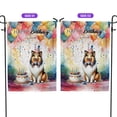 thumbnail image 2 of Happy Birthday to Collie Kitten Party Balloons Cake Garden Flag 12x18in Double Sided Collie Dog Lover Gifts Idea Outdoor Decor - 00027, 2 of 5