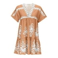 thumbnail image 4 of Njagoc3 Womens Embroidered Mini Dress, Short Sleeves for Summer Garden & Daily Wear, 4 of 6