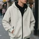 thumbnail image 1 of pstuiky mangas largas para hombre, Sudadera con capucha y bolsillo de manga larga con cremallera y color liso para hombre camisetas de hombre s, 1 of 9