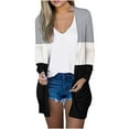 thumbnail image 2 of Turilly Womens Jackets Ladies Women's Fashion Solid Patchwork Coat Cardigan Long Sleeve Outerwear Pockets Tops, 2 of 5