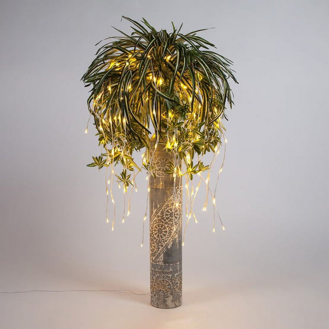 Wintergreen Lighting Falling Lighted Willow Branches, White Branches, 48in, Warm White LEDs, Steady Lights, Shapeable, Plug-In