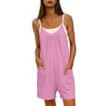 thumbnail image 6 of Hurxie Womens Rompers Jumpsuits Summer Vacation Beach Outfits Shorts Overalls Jumpers Casual Soft Cruise Cute Clothes Pink,XL, 6 of 8