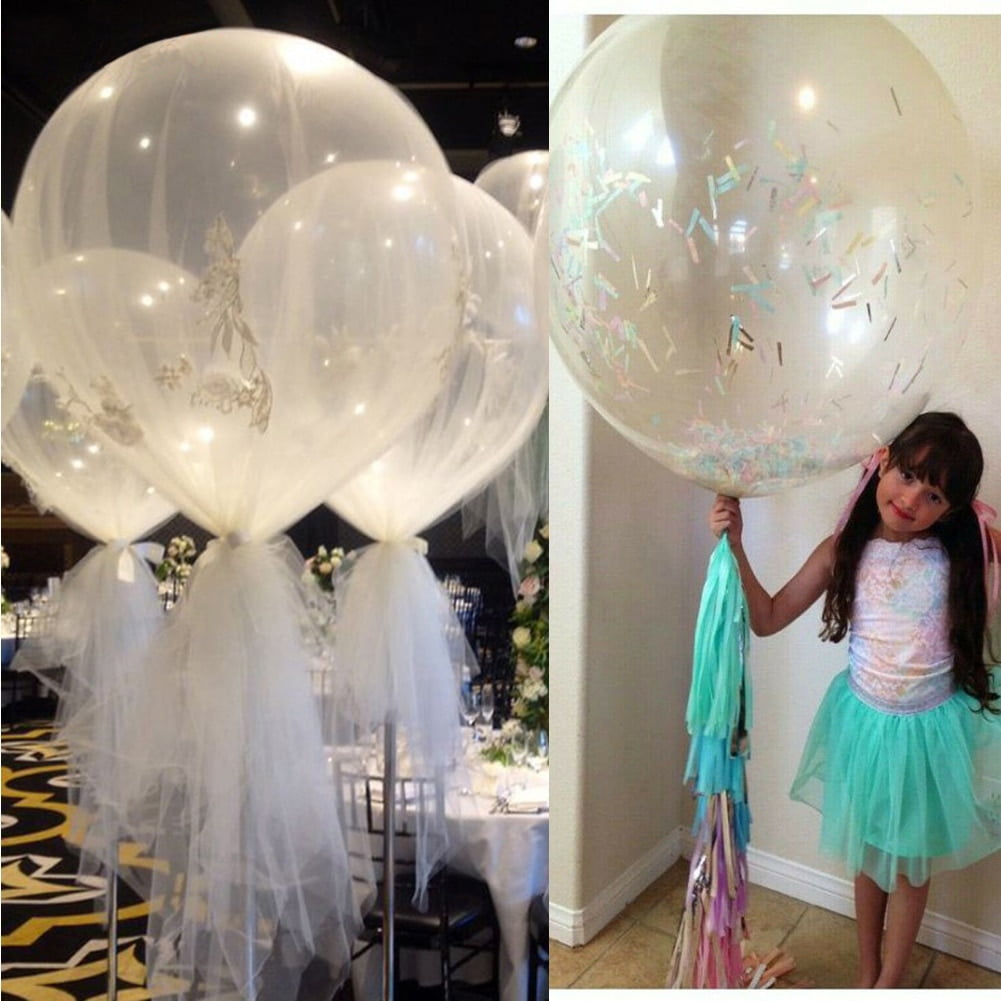6 Pack Clear 36'' Large Giant Latex Big Oval Balloon Wedding Party Decoration 