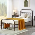 thumbnail image 5 of Taomika Brown Twin Size Modern Metal Platform Bed, 5 of 11