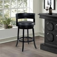 thumbnail image 2 of Balen Black Bar Height Swivel Stool with Rubberwood Frame, 2 of 8