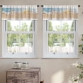 thumbnail image 2 of LALILO Kitchen Curtain Valance Wooden Desk Sea Sky Rod Pocket Window Curtain 52"x 18" Set of 2, 2 of 6