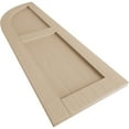 thumbnail image 6 of Ekena Millwork 15"W x 54"H (39" Low Side) Timberthane Rough Cedar Two Equal Flat Panel w/Quarter Round Arch Top Faux Wood Shutters (Per Pair), Primed Tan, 6 of 6