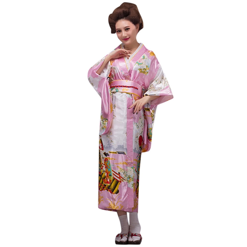 solacol Womens Kimono Robe Womens Print Kimono Robe Traditional