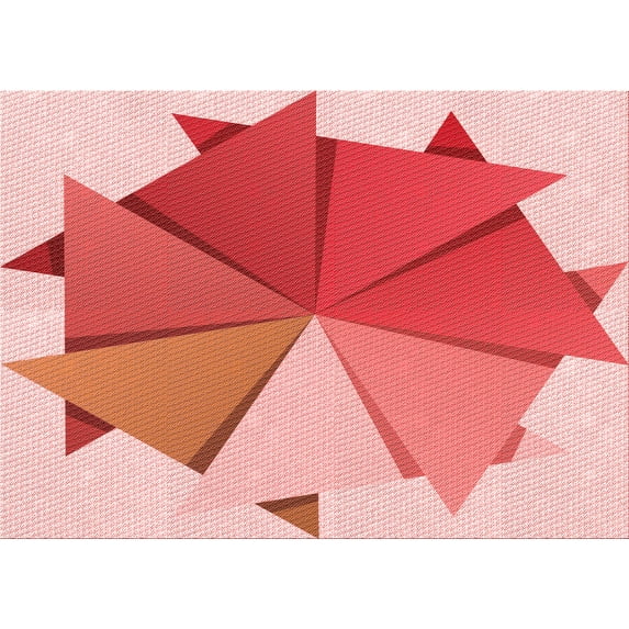 Ahgly Company Indoor Rectangle Patterned Flamingo Pink Area Rugs, 2' x 4'