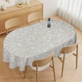 thumbnail image 4 of Oval Tablecloth 60 x 84 Inch Beige, Vintage Floral Tablecloth for Oval Table, Fabric Wrinkle Free Washable Waterproof Retro Tablecloth Oval Table Cloth for Kitchen Dining Room Table, 4 of 6