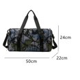 thumbnail image 2 of Bolsa de gimnasio deportiva con compartimento para zapatos y bolsillo húmedo, bolsa de lona impermeable para el fin de semana durante la noche, 2 of 5