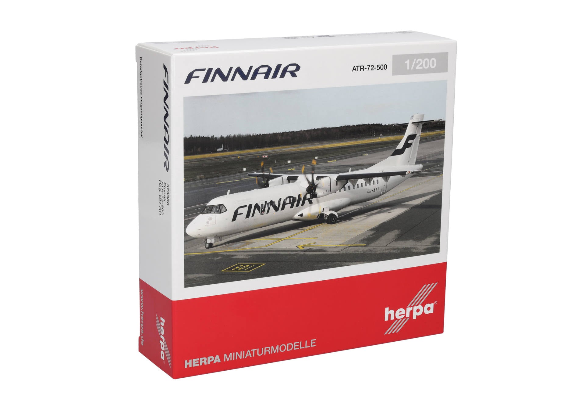 ATR 72-500 Commercial Aircraft "FinnAir" (OH-ATI) White 1/200 Diecast Model Airplane by Herpa