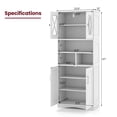 thumbnail image 3 of Costway Tall Bathroom Cabinet Large Floor Storage Cabinet with Acrylic Doors & 3 Cube White, 3 of 10