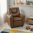 thumbnail image 2 of Costway Kids Recliner with Cup Holder Adjustable Backrest & Footrest for Boys & Girls Brown, 2 of 10