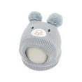 thumbnail image 3 of Godderr 2-6 Years Girls Boys Beanie Hat Cute Bear Fleece Lined Hood Winter Warm Hairball Knit Cap with Earflap for Baby Toddler, 3 of 7