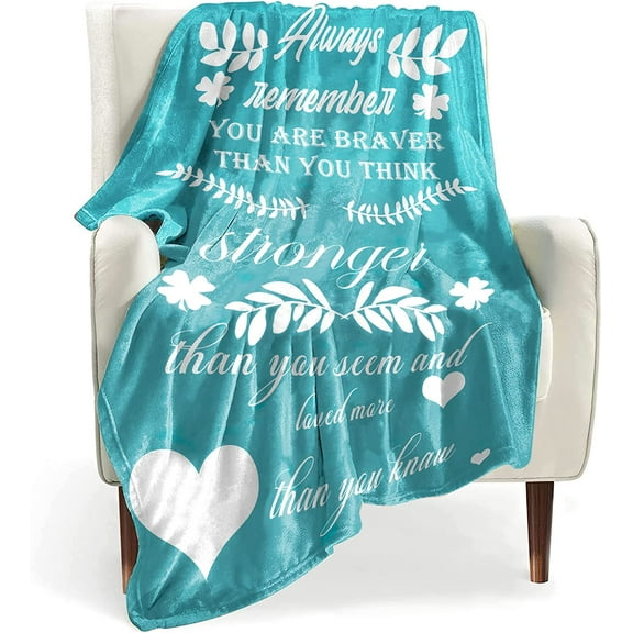 Inspirational Get Well Soon Gifts for Women, Christian Spiritual Gifts for Women Religious Blanket with Bible Verse Prayers Birthday Gifts Healing Throw Blanket (Teal, 40"x50")