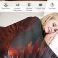 thumbnail image 3 of ONETECH Fire Burning Rising Phoenix Bird Blanket Fuzzy Soft Plush Blanket for All Season Lightweight Throws for Couch Bed Sofa Office Gift, 3 of 6