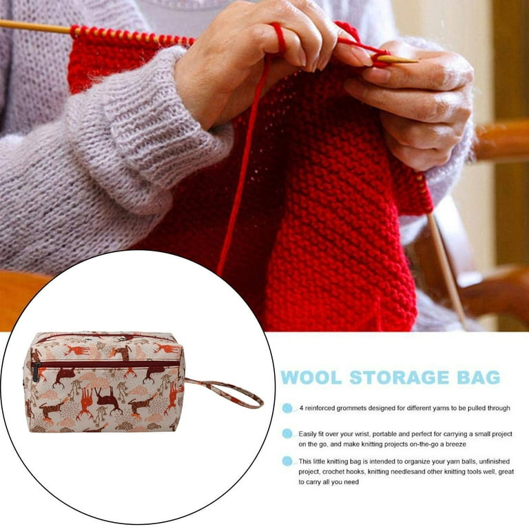 Knitting Yarn Storage Bag Crochet Hooks Sewing Tools Tote Organizer Holder  Bag