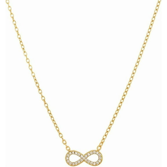 Minimalist Infinity Pendant Necklace for Women Gold-Tone Stainless Steel Chain Cubic Zirconia Stacking Chains Choker Dainty Jewelry