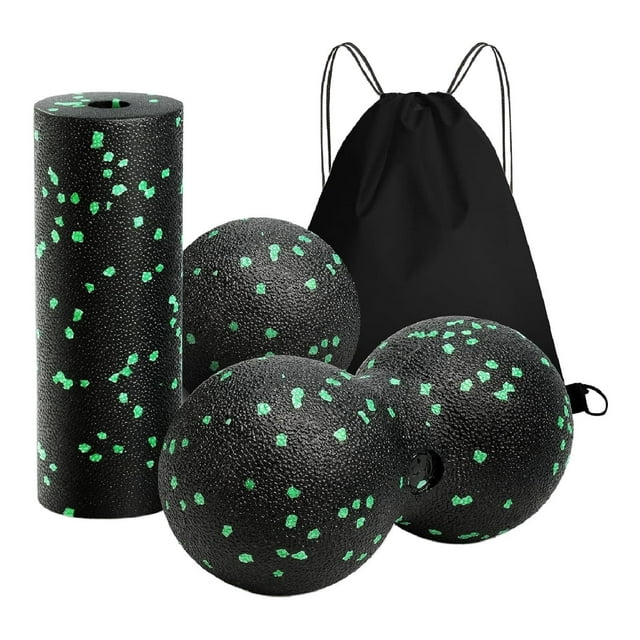 koolsoo Column Foam Roller Set Accessories Balls for Fitness Back Exercise with Bag