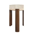 thumbnail image 3 of Miekor Furniture Leonardo Travertine Top & Dark Oak End Table 71764, 3 of 6