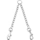 thumbnail image 1 of correa de perro de metal doble (plateada), duradera, a prueba de masticar, enredos., 1 of 5