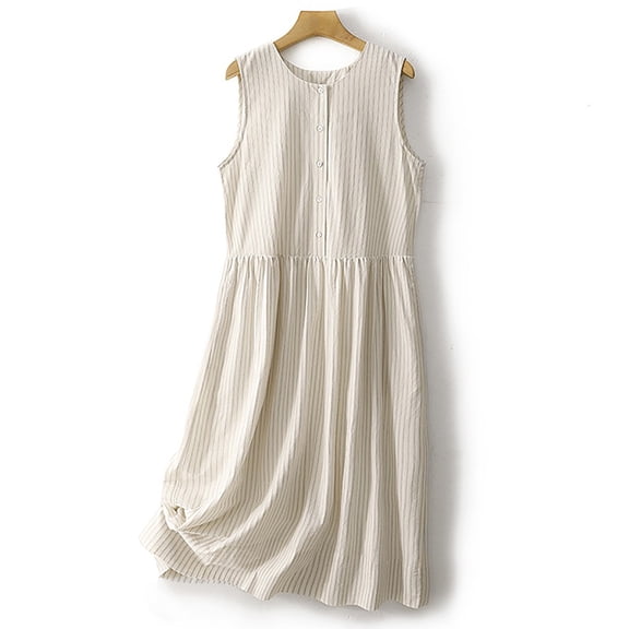 Blmnix Tank Holiday Dresses for Women Pleated Casual Under Dress Cocktail-Length Henley White Sleeveless Sequin Dress for Women,L