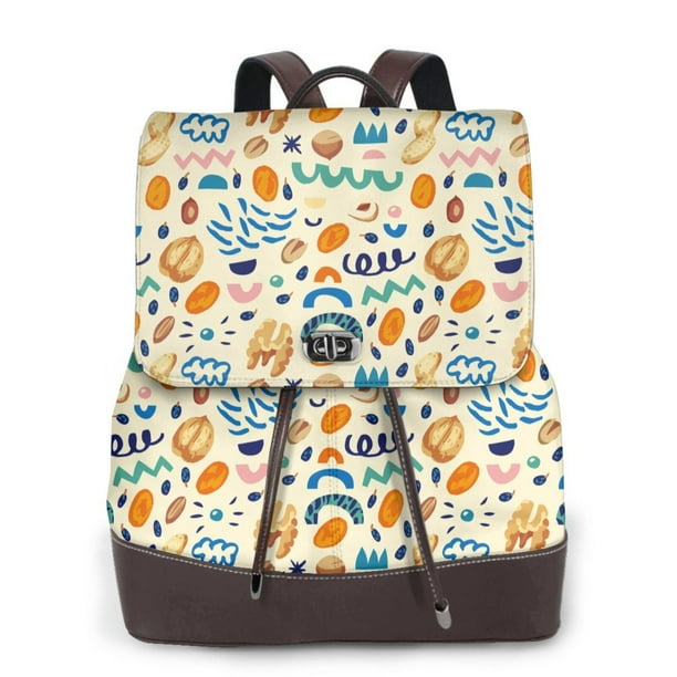 Balery Peanuts 8 Mochila de Cuero para Mujeres, Gran Capacidad, Bolsa de Viaje Multifuncional, Mochila de Cuero y Bolsa de Hombro para Mujeres