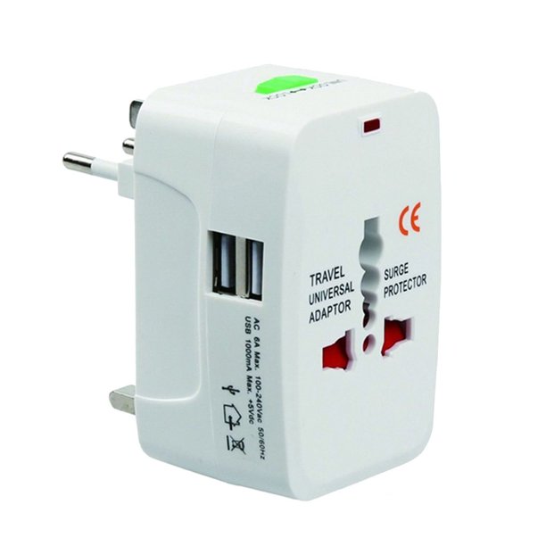 Adaptador Universal Sidaley convertidor de energía USB Dual enchufe eléctrico de viaje internacional