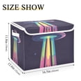 thumbnail image 5 of Yayeee Collapsible Cube Storage Bin with Lid Fabric Closet Decorative Basket with Handles, Purple UFO, 5 of 7