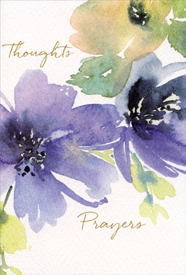 Pictura Purple and Peach Watercolor Floral Sympathy Card