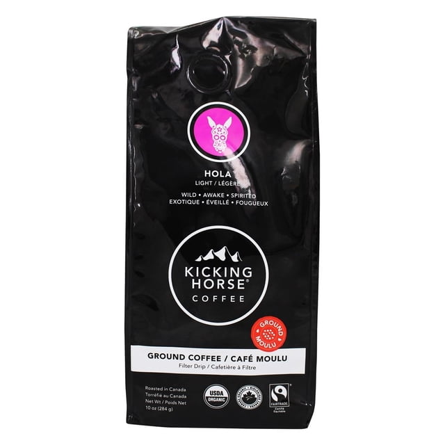 Kicking Horse Coffee - Organic Fairtrade Ground Coffee Hola Light Roast - 10 oz.