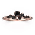 thumbnail image 1 of 0.65ct Round Black Diamond Moissanite Clasic Ring 10K Rose GoldWedding Band, 1 of 4