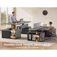 thumbnail image 3 of SEDETA 77.1" Executive Large Electric Standing Desk, Height Adjustable Sit Stand Desk with 2 Drawers, Storage Cabinet & Charging Port for Home Office, Grey, 3 of 9